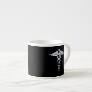 Xícara De Espresso Chrome Like Caduceus Medical Symbol