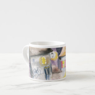 Xícara De Espresso Cidade pequena na noite