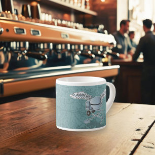 Xícara De Espresso Cinza azul de misturador de betão