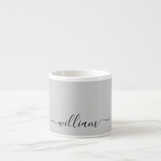 Xícara De Espresso Cinza de Nome Personalizado Spresso Mug