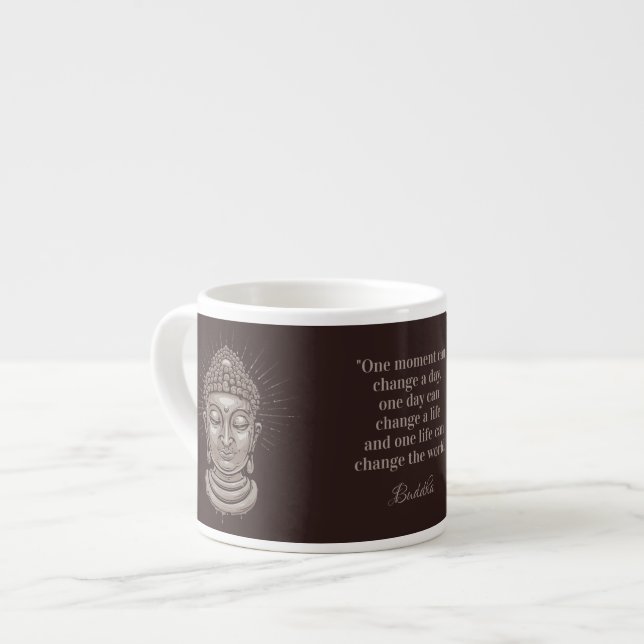 Xícara De Espresso Citação Buda de Nome e Texto Personalizado (Frente Esquerda)