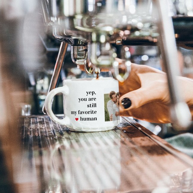 Xícara De Espresso Citação Romântica de Foto do Casal de Colagem Mode (Criador carregado)