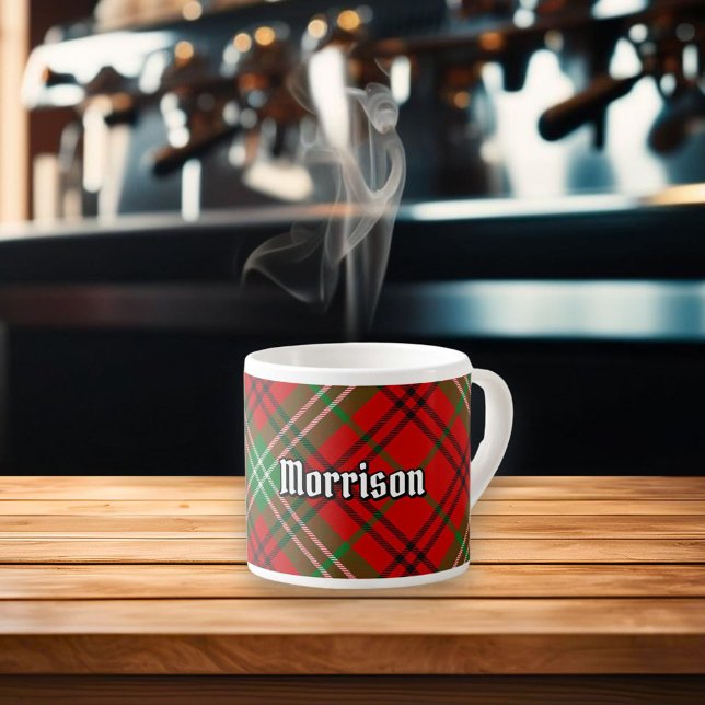 Xícara De Espresso Clan Morrison Red Tartan Espresso Cup (Criador carregado)