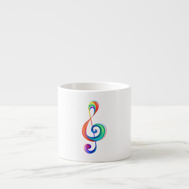 Xícara De Espresso Clef (trecho de arco-íris) (Frente)
