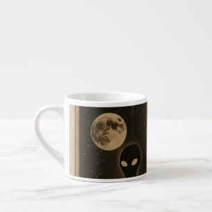 Xícara De Espresso Coágulos especiais Encontro de Alienígena retro
