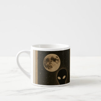 Xícara De Espresso Coágulos especiais Encontro de Alienígena retro