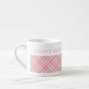 Xícara De Espresso COBRERTA DE RETALHOS COM QUADRADOS ROSA Café + Tex