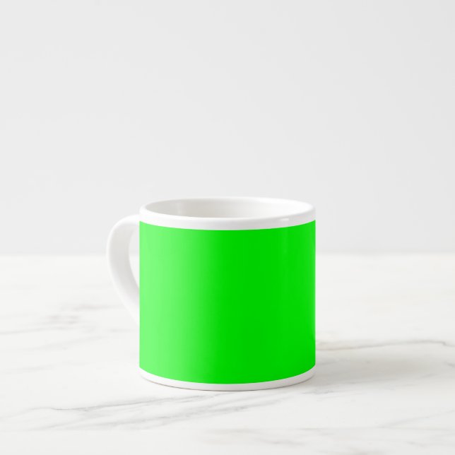 Xícara De Espresso Código hexadecimal verde neon 00FF00 (Frente Esquerda)