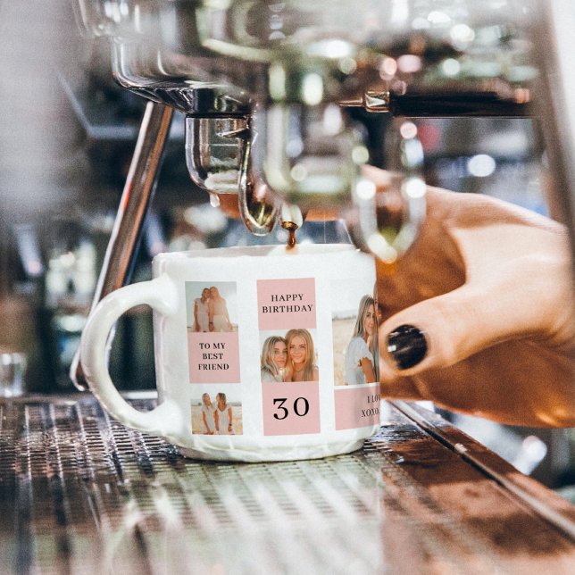 Xícara De Espresso Colagem de Fotos de Amigos | Presente de aniversár (Criador carregado)