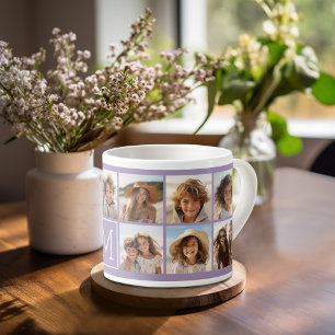 Xícara De Espresso Colagem de grade de 11 fotos com monograma