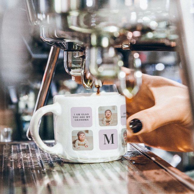 Xícara De Espresso Collage Photo & Best Avó Ever Best Purple Gift (Criador carregado)