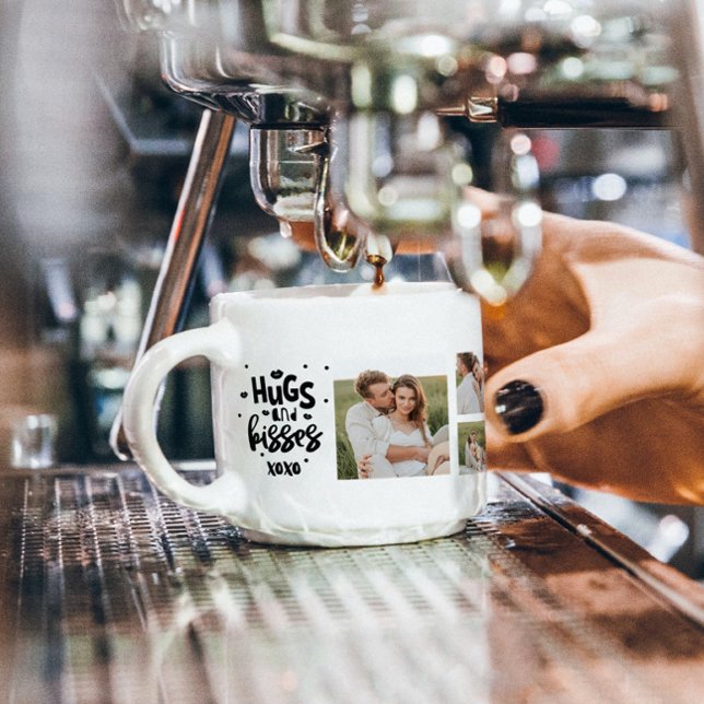 Xícara De Espresso Collher Fotografia Do Casal E Abraços E Beijos (Criador carregado)