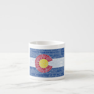 Xícara De Espresso Colorado Fourteeners 14ers State Flag Espresso Mug