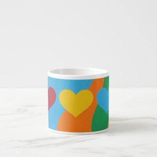 Xícara De Espresso Colorful Abstract Hearts Espresso Mug