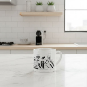 Xícara De Espresso Combinação Metalúrgica Industrial Silhueta