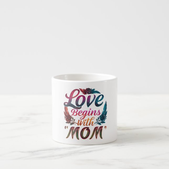 Xícara De Espresso Começa com "Mãe" - Especialidade Espresso Mug (Frente)