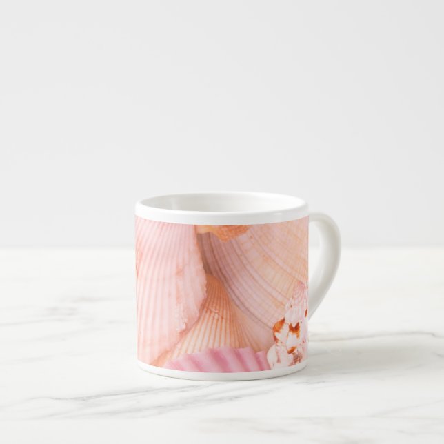 Xícara De Espresso Conchas rosa (Frente Esquerda)