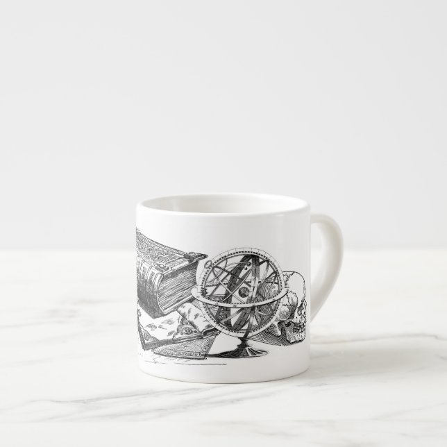 Xícara De Espresso Conhecimento e Morte Espresso Mug (Frente Esquerda)