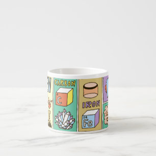 Xícara De Espresso Conjunto de Ilustração de Vintage de Química Scien