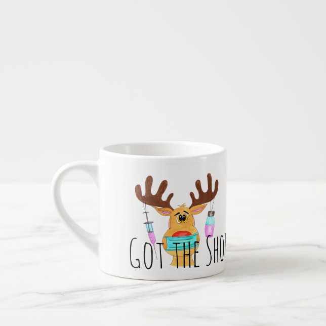 Xícara De Espresso Consegui a Rena mascarada de rosto quente (Esquerda)