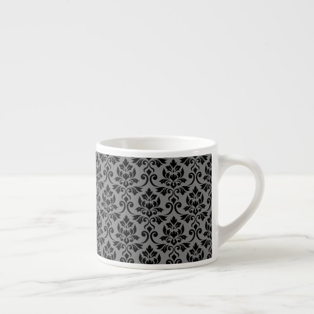 Xícara De Espresso Cor damasco Feuille Preto na Cinza (Direita)