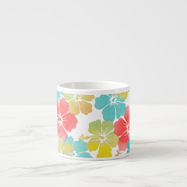 Xícara De Espresso Cor de fundo do hibiscus/DIY do PixDezines (Frente)