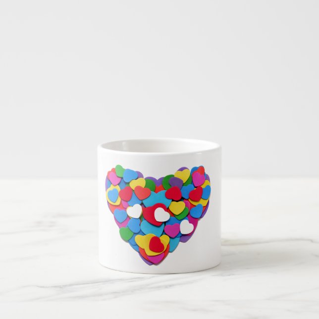 Xícara De Espresso Coração de corações (Frente)