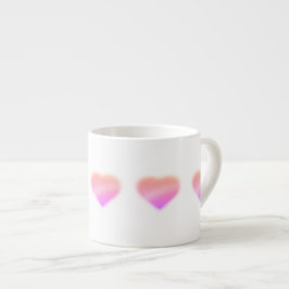 Xícara De Espresso coração rosa