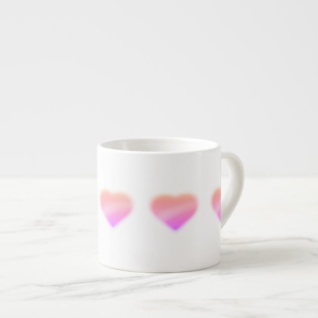 Xícara De Espresso coração rosa (Frente Esquerda)