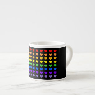 Xícara De Espresso Corações Arco-Íris