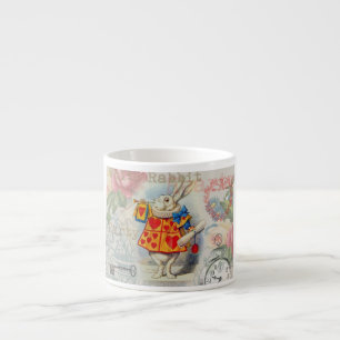 Xícara De Espresso Corações do Coelho Branco Alice Clássico