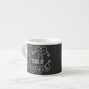Xícara De Espresso Corações Gift Chalk, 27 anos