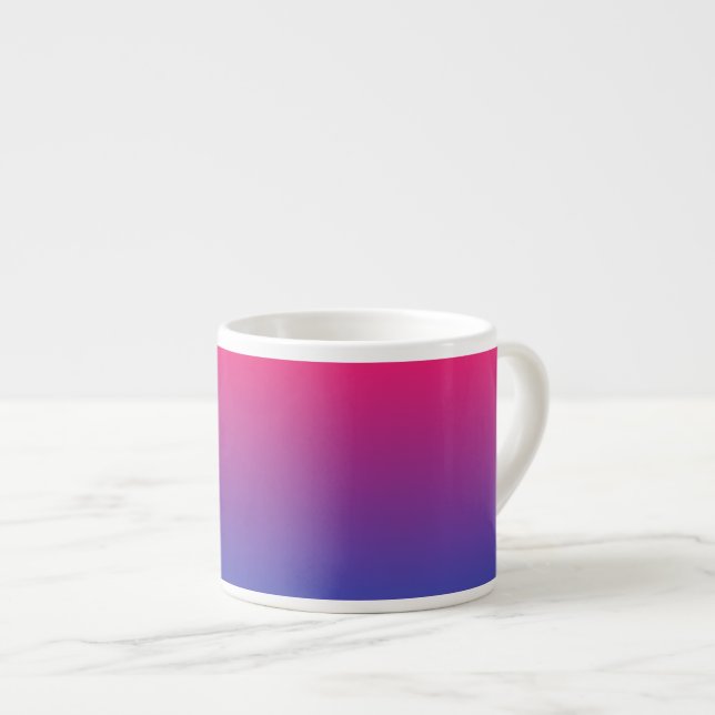 Xícara De Espresso Cores gradientes rosa e roxo (Frente Esquerda)