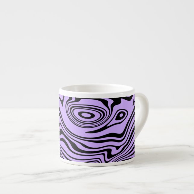 Xícara De Espresso Cores Personalizadas Ondas Espresso Taça - Roxo (Frente Esquerda)
