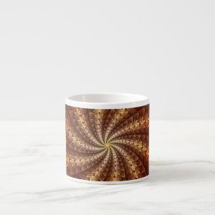 Xícara De Espresso Cores Quentes, Padrão de Arte Fractal Moderna Trip