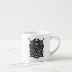 Xícara De Espresso Corvos de Odin e espadas Mitologia Viking EUA band