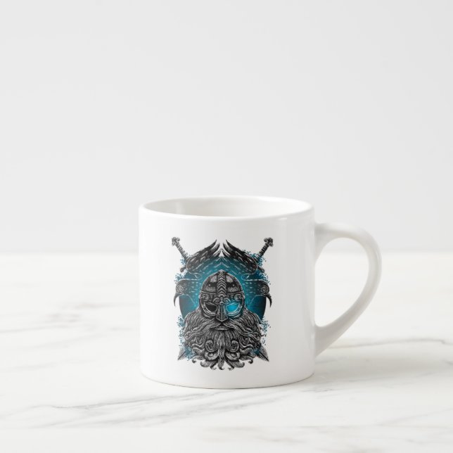 Xícara De Espresso Corvos de Odin Mitologia Viking Valhalla espera (Direita)