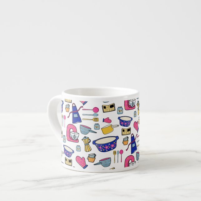 Xícara De Espresso Cozinha Brilhante Utensílios Cozinheiros (Frente Esquerda)