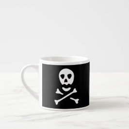 Xícara De Espresso Crânio e ossos cruzados 1