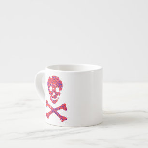 Xícara De Espresso Crânio Padrão Da Flor