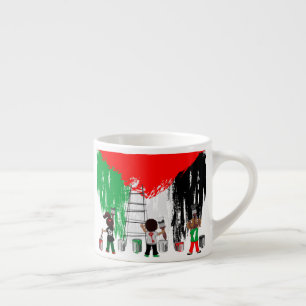 Xícara De Espresso Crianças de Gaza Pintando a Bandeira da Palestina 