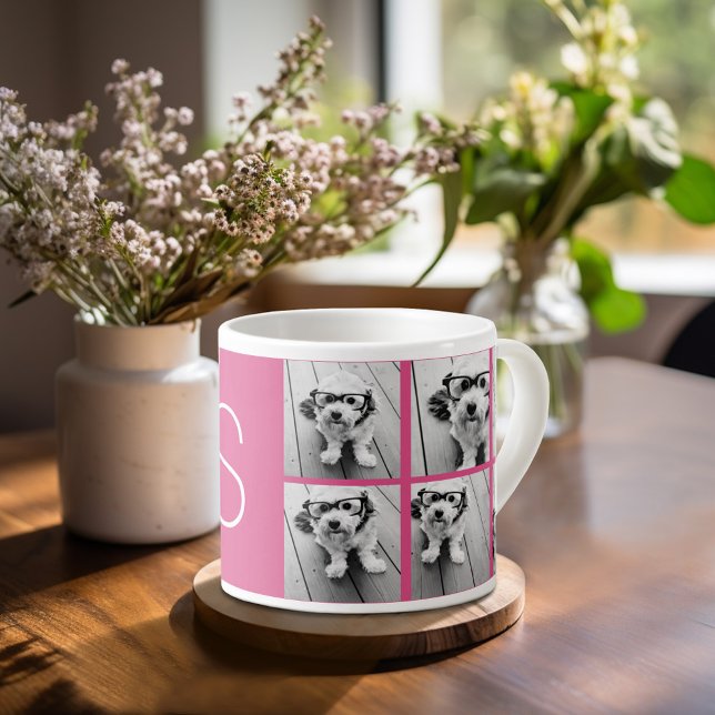 Xícara De Espresso Crie seu próprio Monograma Personalizado de Colage (Personalized espresso mug)