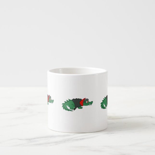 Xícara De Espresso Crocodilo Vampiro (Frente)