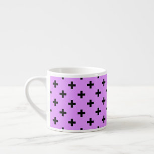 Xícara De Espresso Cruz de polca negra em lilac