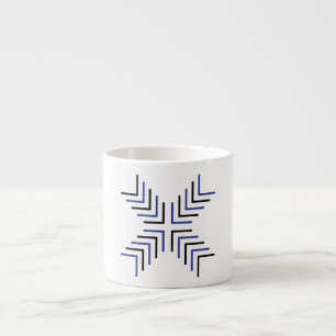 Xícara De Espresso Cruz X (preto & azul)