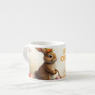 Xícara De Espresso Cumprimentos de primavera do coelho de Páscoa