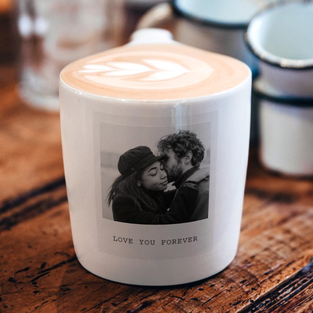 Xícara De Espresso Custom Black & White Photo Mug – Love You Forever (Criador carregado)