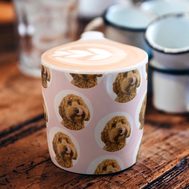 Xícara De Espresso Custom Dog Photo Pattern– Cute Valentine Pet  (Criador carregado)
