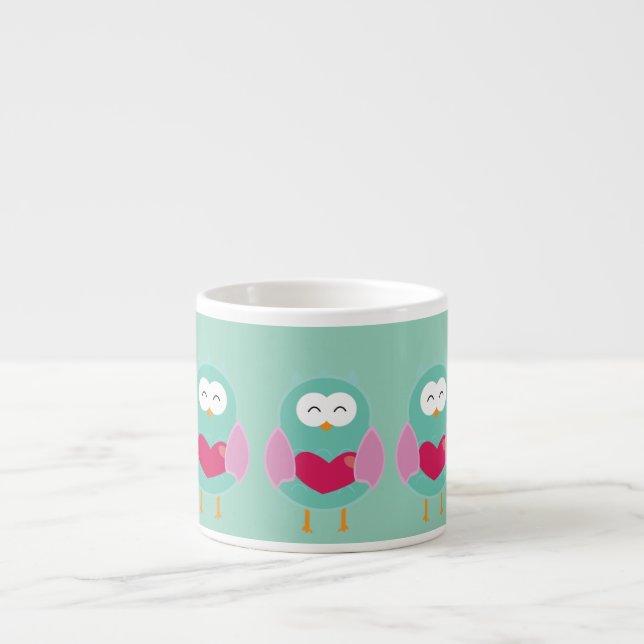 Xícara De Espresso Cute Owl Art Espresso Mug – Gift Idea (Frente)