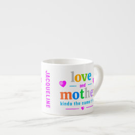 Xícara De Espresso da mãe do monograma colorido